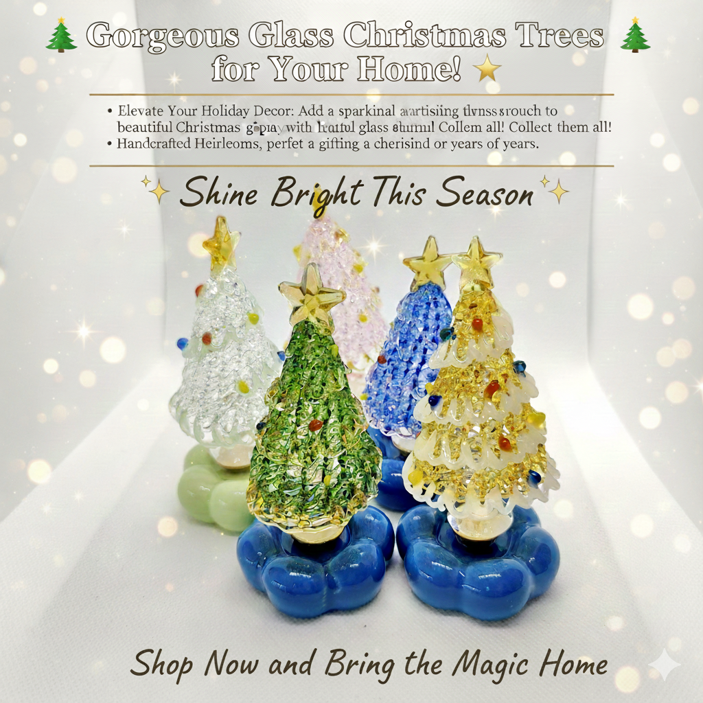 Spinning Glass Christmas Tree Decoration