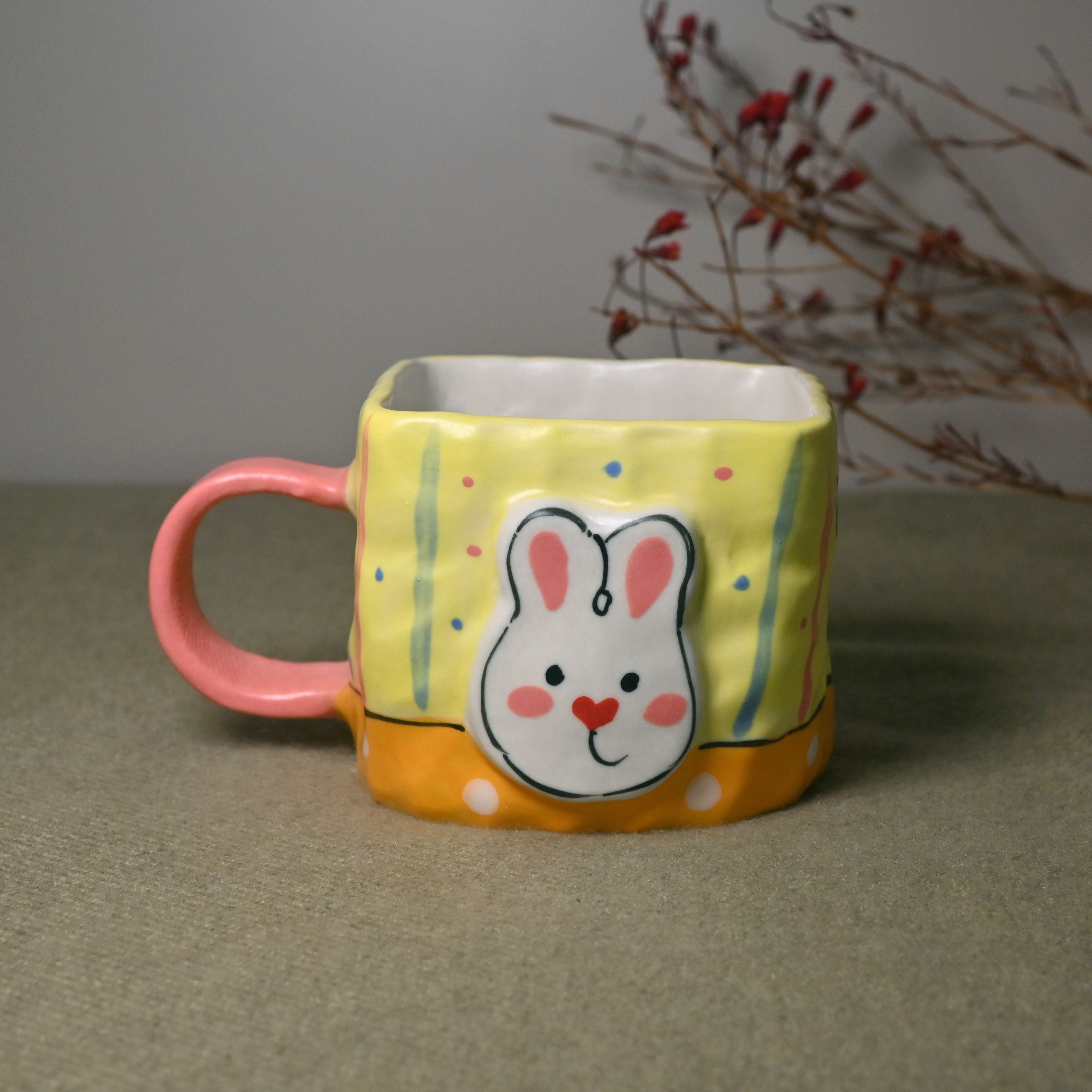 Handmade Ceramic Mug – Lovely Rabbit