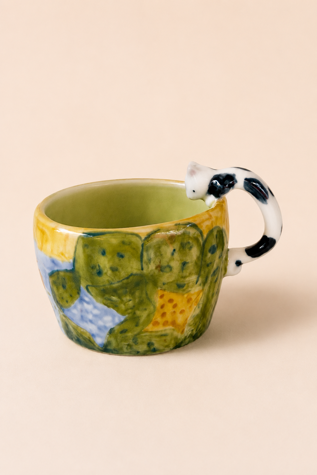 3D Cat Handle Garden Mug