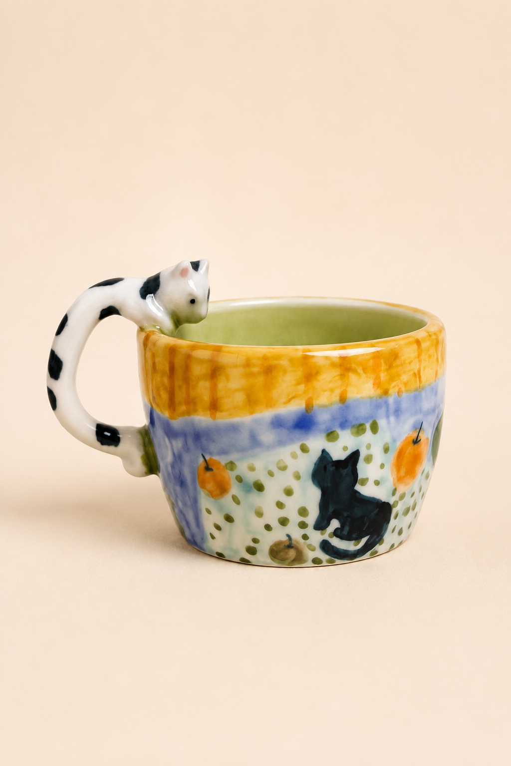 3D Cat Handle Garden Mug