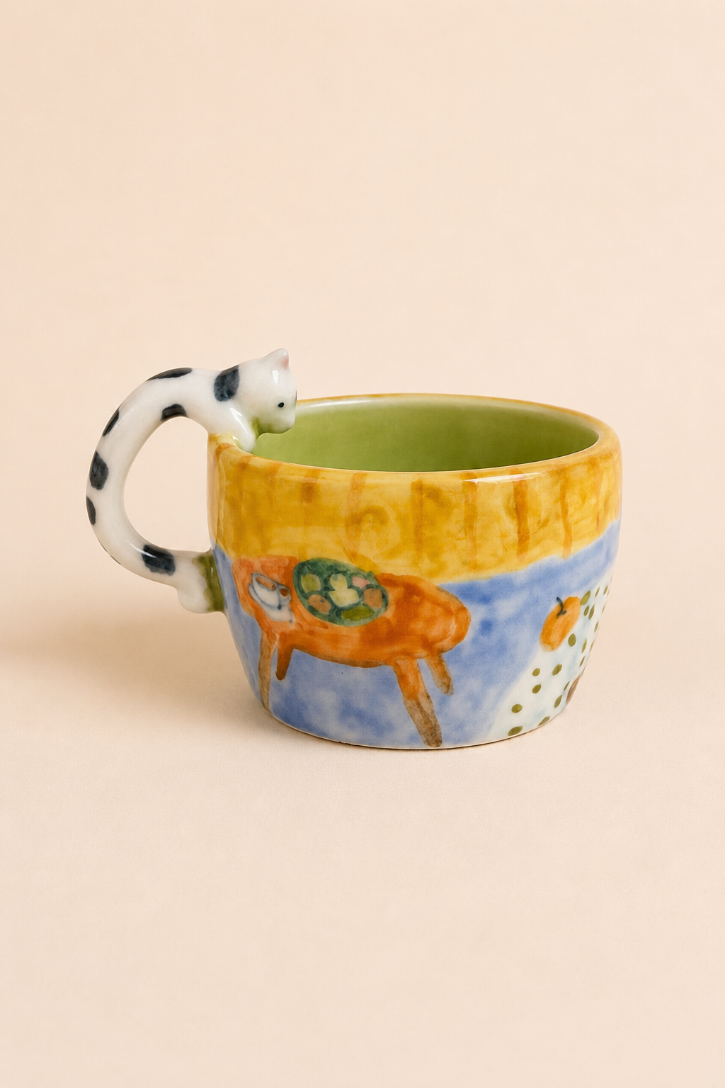 3D Cat Handle Garden Mug