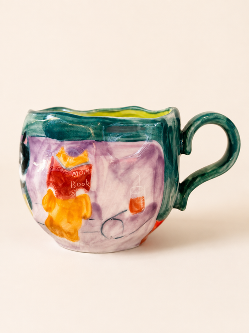 Cat Reading‑Nook Mug