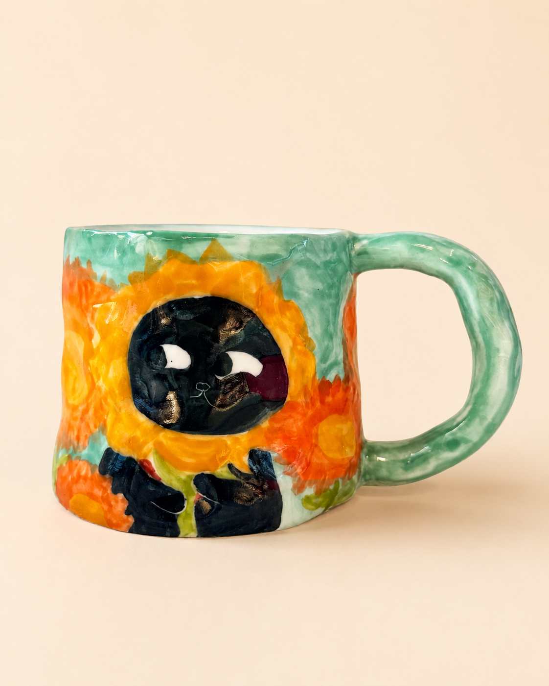 Sunflower Cat Mug