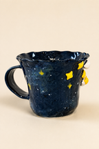 Starry‑Night 3D Fox & Rabbit Hand‑Sculpted Mug
