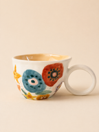Hand‑Painted Floral Ceramic Mug