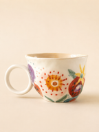 Hand‑Painted Floral Ceramic Mug
