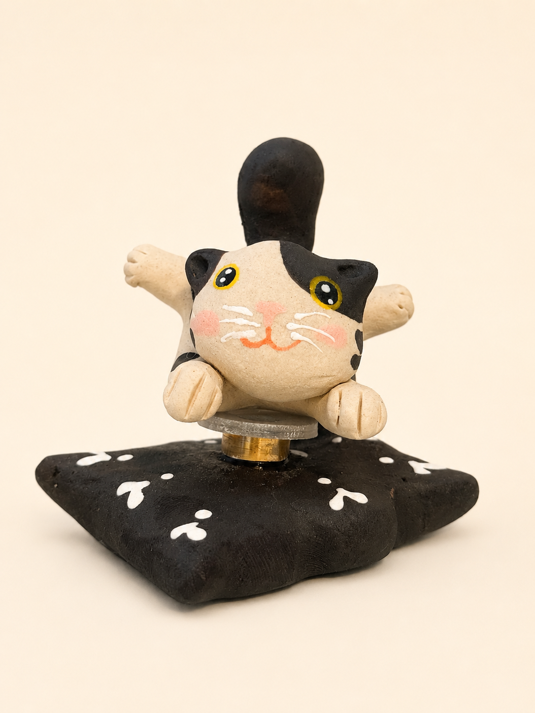 Handmade Ceramic Cat Spinner | Desk Decor Gift