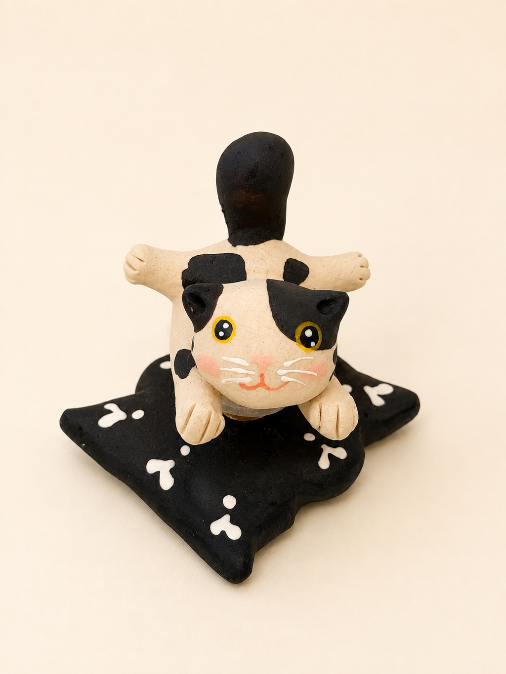 Handmade Ceramic Cat Spinner | Desk Decor Gift